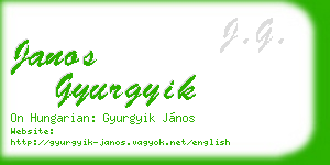 janos gyurgyik business card